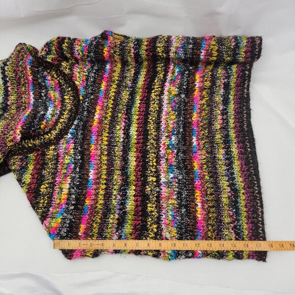ANTHROPOLOGIE Womens M/L Piera Multicolor Knit Turtleneck Poncho Sweater - Picture 11 of 12